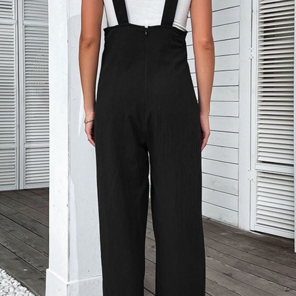 Light Up Your Life Buttoned Straight Leg Overalls - Picture 2 of 8